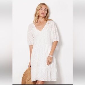 Roan + Ryan Evereve White Tiered Mini Dress
